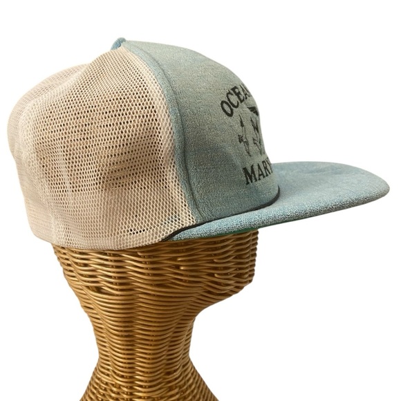Ocean City Maryland Terry Cloth Blue Trucker Hat Vintage 80s Travel Retro - Picture 5 of 8